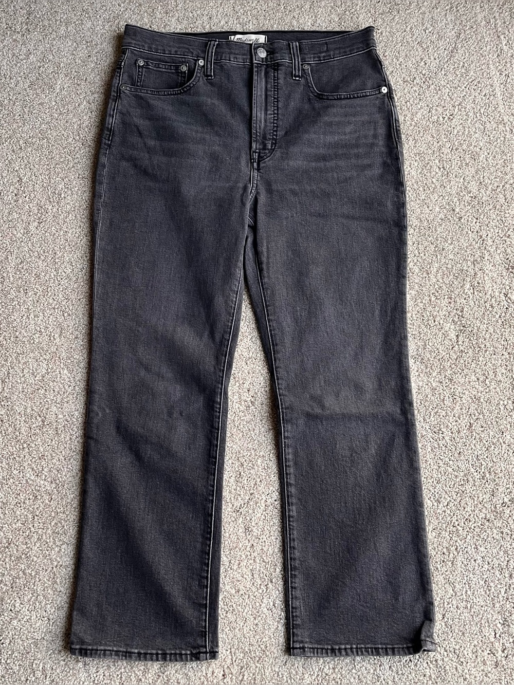 Madewell Washed Black Slim Demi Boot Jeans Size 29